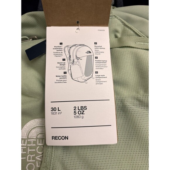 The North Face Womens Recon Laptop Backpack Misty Sage Dark Heather/Meld Grey - Picture 4 of 8